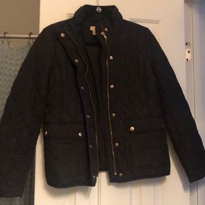 Black Quilted J. Crew Coat